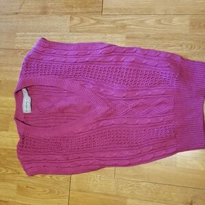 VTG Forenza 80s/90s v-neck cable knit sweater vest pink size medium